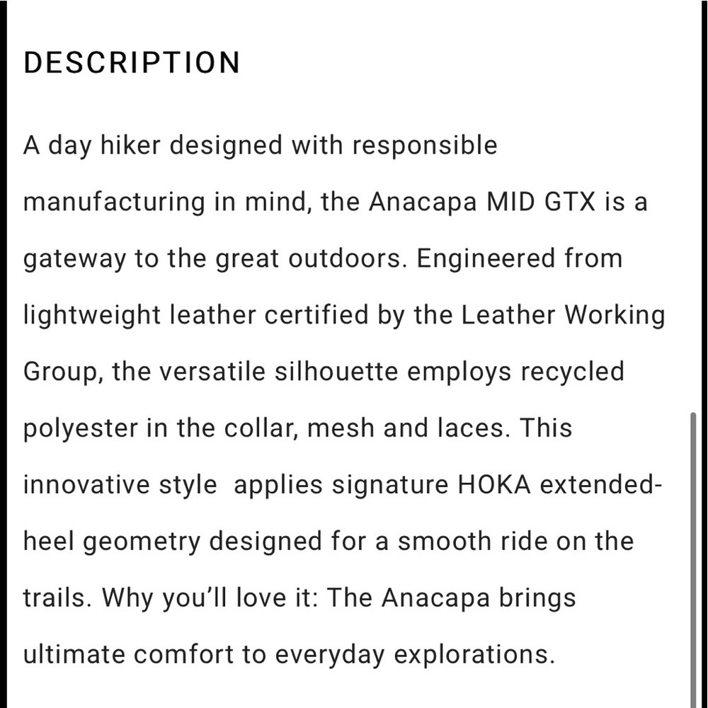 Woman’s Hoka Anacapa Gore-Tex Hiker Sneaker Size 9 NEW - Picture 3 of 15